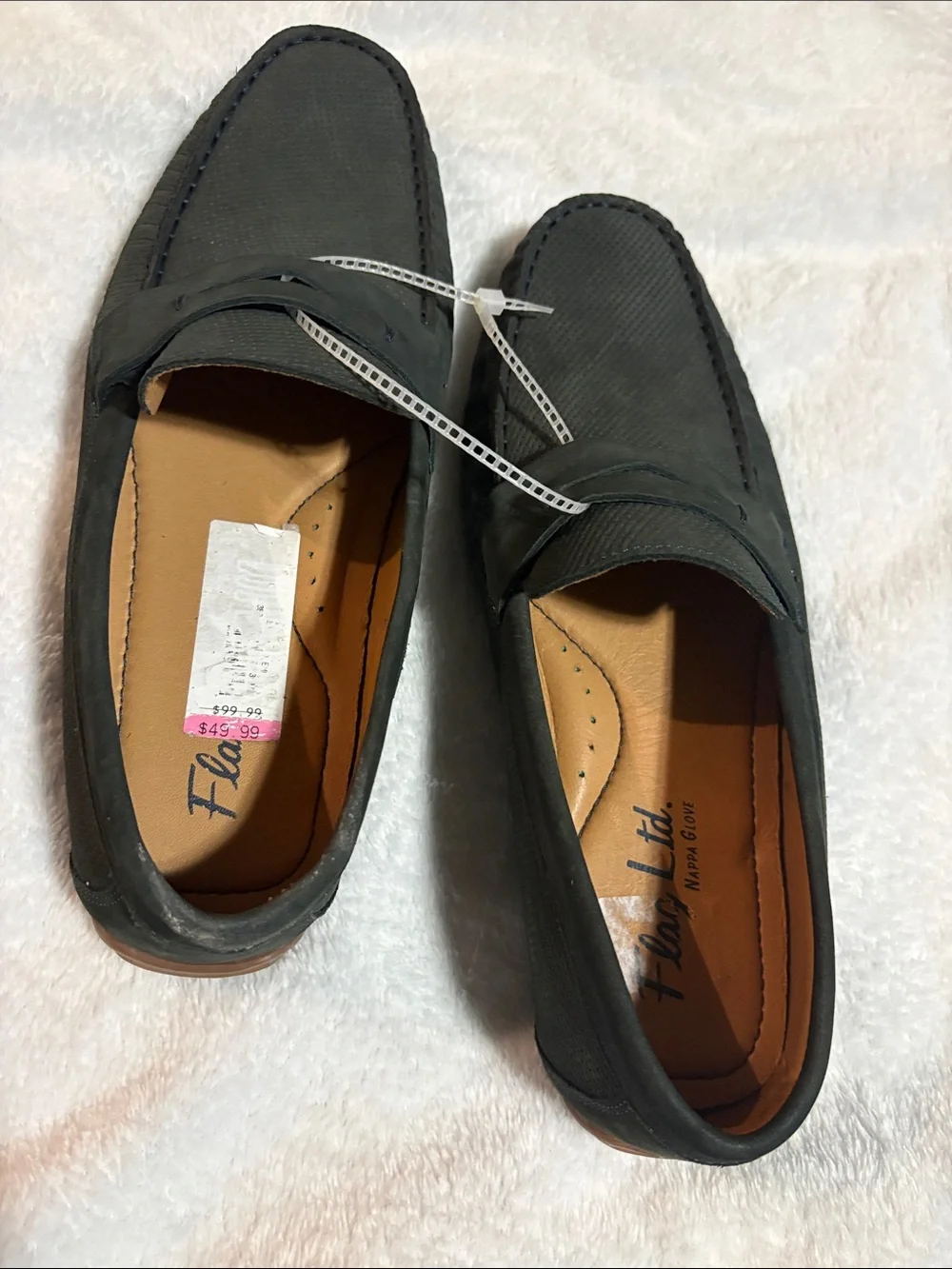 Flow Ltd. Men's Black Slip-On Penny Loafers
